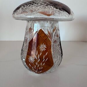 Vintage Cut Crystal Mushroom Vase